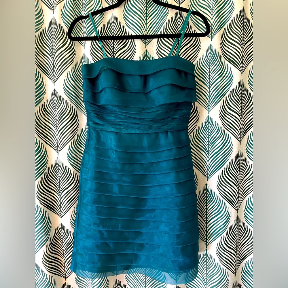 BCBG Max And Cleo Teal layered dress